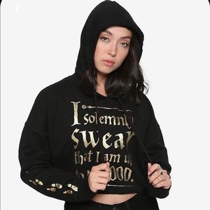Hot Topic Harry Potter Marauder’s Map Girls Crop Hoodie
